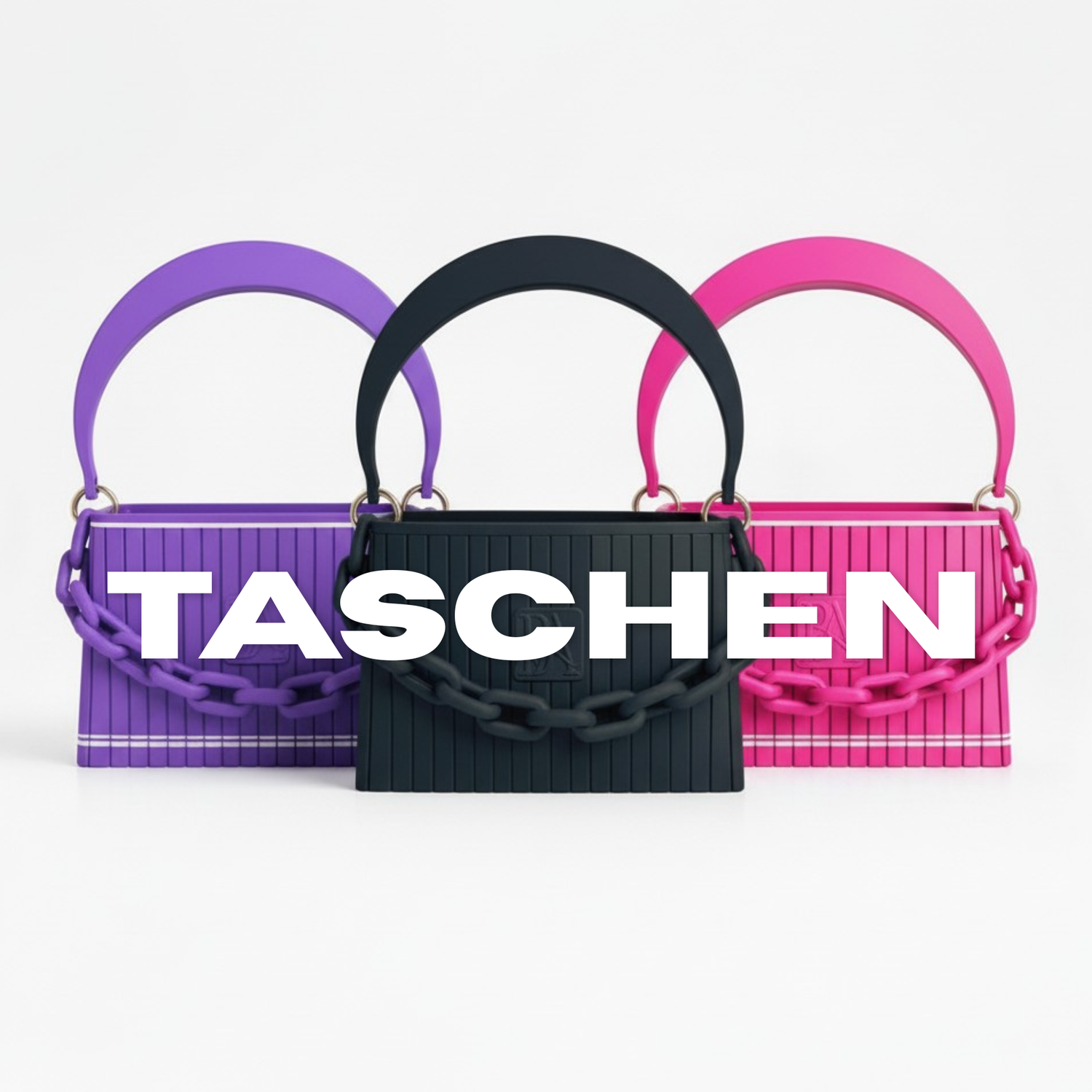 3D gedruckte Handtaschen Kollektion von Banjor in verschiedenen Farben und Designs