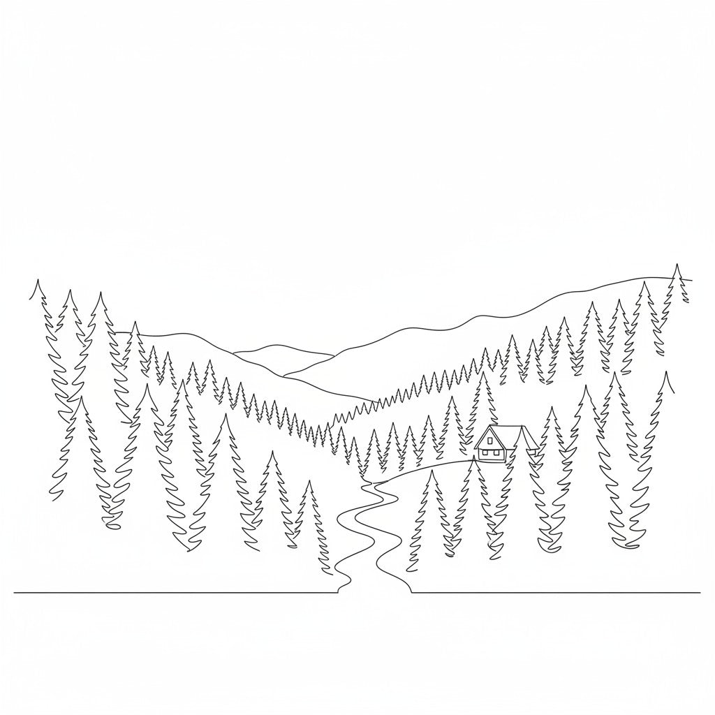 Illustration des Schwarzwalds als Herkunft und Produktionsort der Banjor Handtaschen